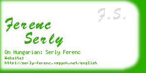 ferenc serly business card